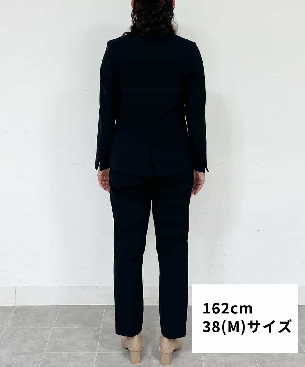 FMDFS19350 MICHEL KLEIN(ミッシェルクラン) [セットアップ対応]ストレッチノーカラージャケット ブラック(94)