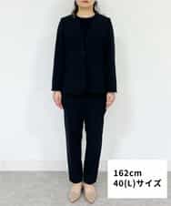 FMDFS19350 MICHEL KLEIN(ミッシェルクラン) [セットアップ対応]ストレッチノーカラージャケット ブラック(94)