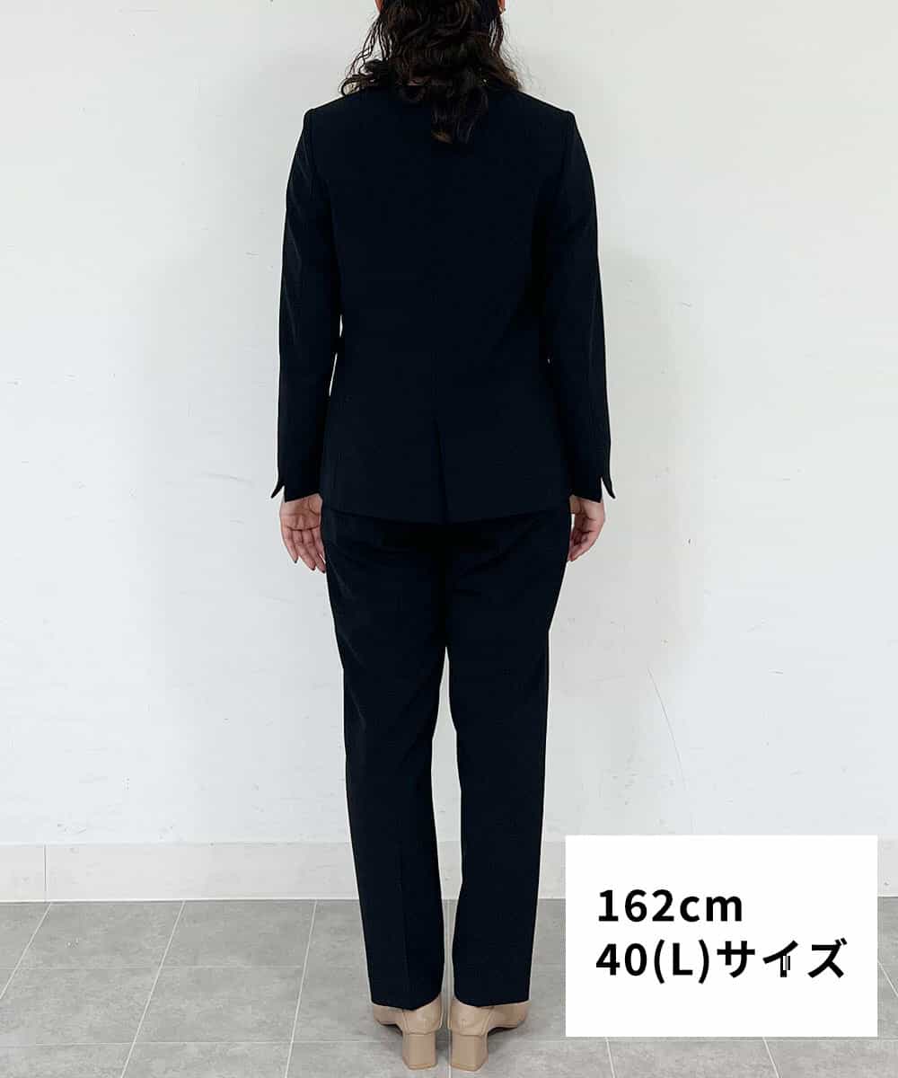 FMDFS19350 MICHEL KLEIN(ミッシェルクラン) [セットアップ対応]ストレッチノーカラージャケット ブラック(94)