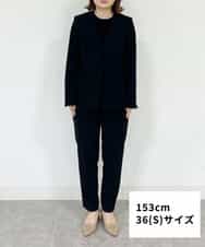 FMDFS19350 MICHEL KLEIN(ミッシェルクラン) [セットアップ対応]ストレッチノーカラージャケット ブラック(94)