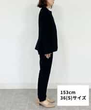 FMDFS19350 MICHEL KLEIN(ミッシェルクラン) [セットアップ対応]ストレッチノーカラージャケット ブラック(94)
