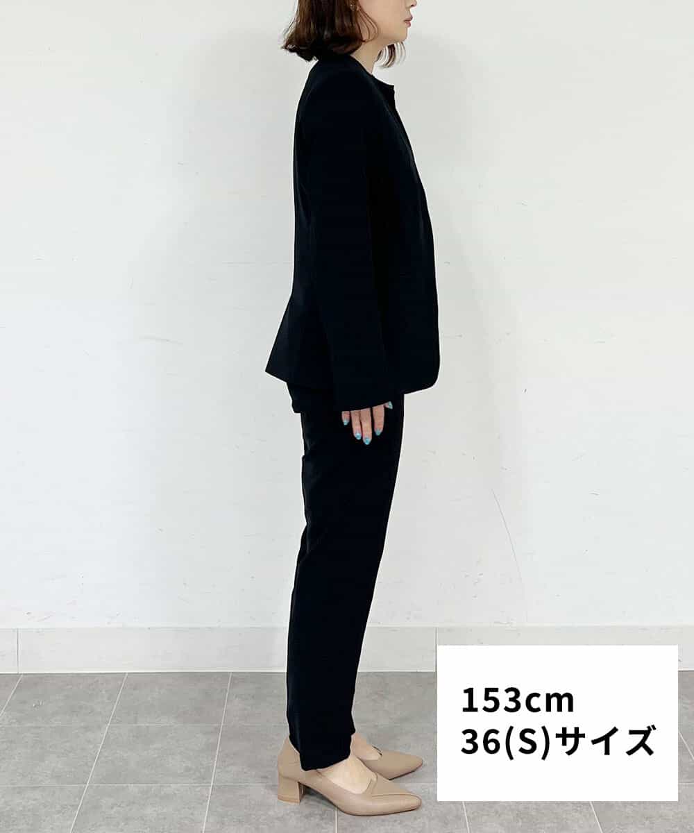 FMDFS19350 MICHEL KLEIN(ミッシェルクラン) [セットアップ対応]ストレッチノーカラージャケット ブラック(94)