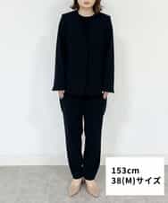 FMDFS19350 MICHEL KLEIN(ミッシェルクラン) [セットアップ対応]ストレッチノーカラージャケット ブラック(94)