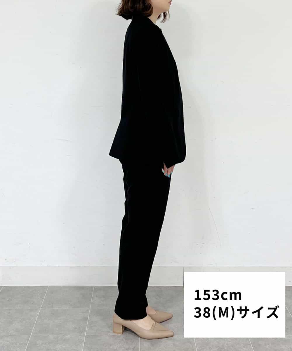 FMDFS19350 MICHEL KLEIN(ミッシェルクラン) [セットアップ対応]ストレッチノーカラージャケット ブラック(94)