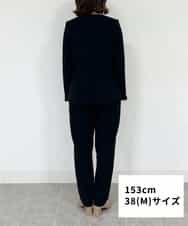FMDFS19350 MICHEL KLEIN(ミッシェルクラン) [セットアップ対応]ストレッチノーカラージャケット ブラック(94)