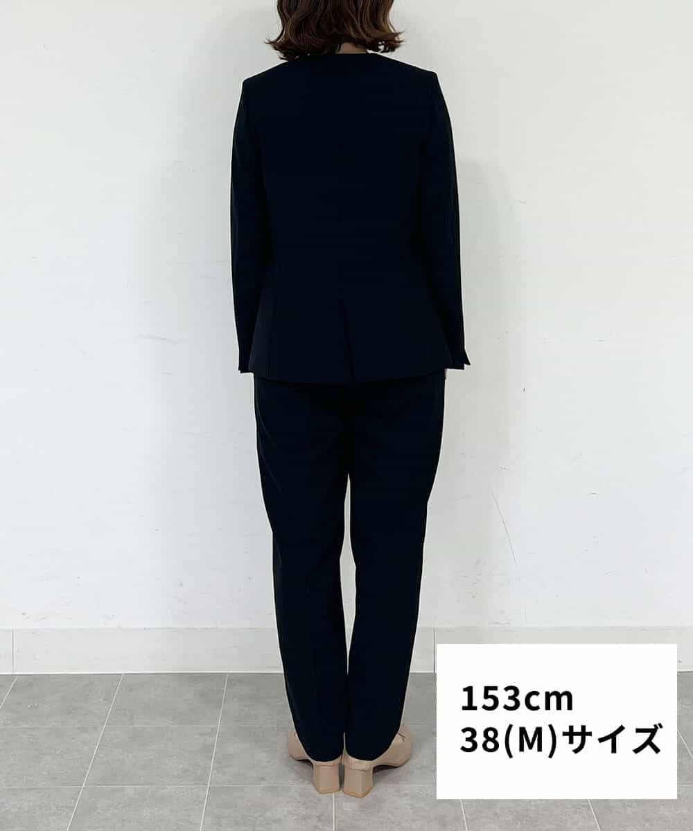 FMDFS19350 MICHEL KLEIN(ミッシェルクラン) [セットアップ対応]ストレッチノーカラージャケット ブラック(94)