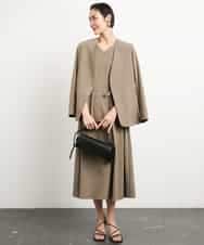 FMDGA12290 MICHEL KLEIN(ミッシェルクラン) [接触冷感]ノーカラージャケット(セットアップ対応) カーキ