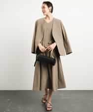 FMDGA12290 MICHEL KLEIN(ミッシェルクラン) [接触冷感]ノーカラージャケット(セットアップ対応) カーキ