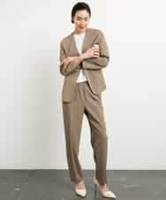 FMDGA12290 MICHEL KLEIN(ミッシェルクラン) [接触冷感]ノーカラージャケット(セットアップ対応) カーキ
