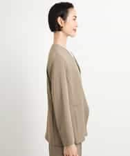 FMDGA12290 MICHEL KLEIN(ミッシェルクラン) [接触冷感]ノーカラージャケット(セットアップ対応) カーキ