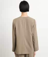 FMDGA12290 MICHEL KLEIN(ミッシェルクラン) [接触冷感]ノーカラージャケット(セットアップ対応) カーキ