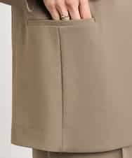 FMDGA12290 MICHEL KLEIN(ミッシェルクラン) [接触冷感]ノーカラージャケット(セットアップ対応) カーキ