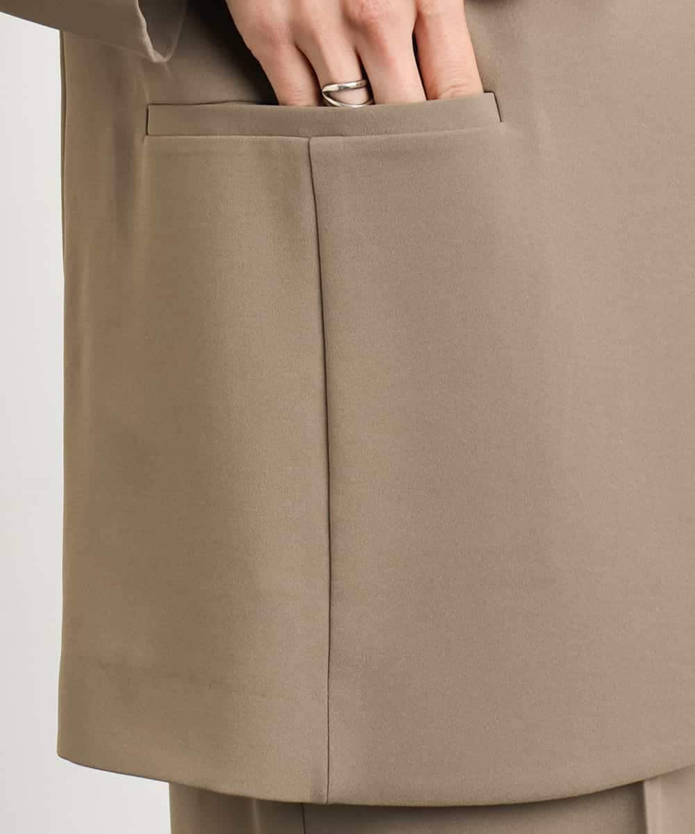 FMDGA12290 MICHEL KLEIN(ミッシェルクラン) [接触冷感]ノーカラージャケット(セットアップ対応) カーキ