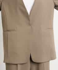 FMDGA12290 MICHEL KLEIN(ミッシェルクラン) [接触冷感]ノーカラージャケット(セットアップ対応) カーキ