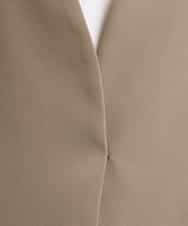 FMDGA12290 MICHEL KLEIN(ミッシェルクラン) [接触冷感]ノーカラージャケット(セットアップ対応) カーキ
