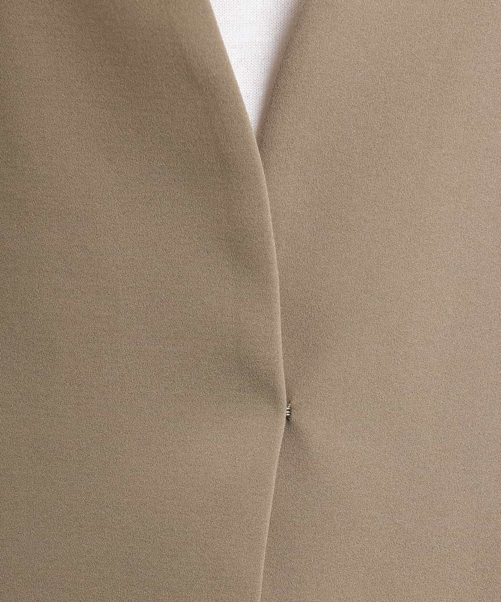 FMDGA12290 MICHEL KLEIN(ミッシェルクラン) [接触冷感]ノーカラージャケット(セットアップ対応) カーキ