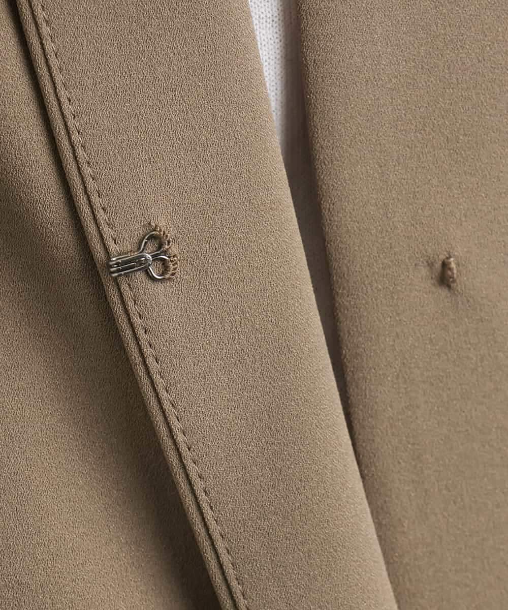 FMDGA12290 MICHEL KLEIN(ミッシェルクラン) [接触冷感]ノーカラージャケット(セットアップ対応) カーキ