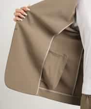 FMDGA12290 MICHEL KLEIN(ミッシェルクラン) [接触冷感]ノーカラージャケット(セットアップ対応) カーキ