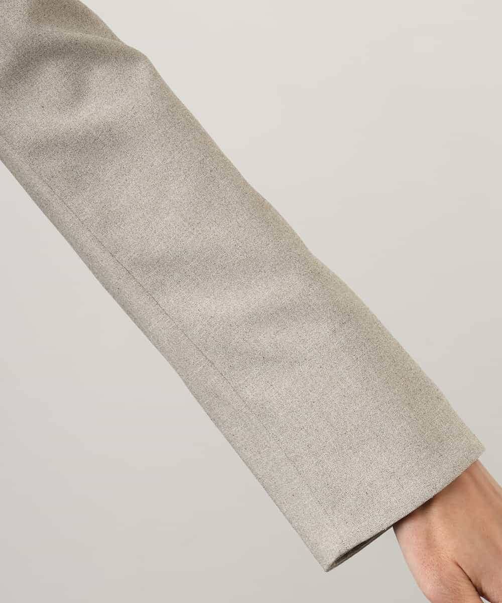 FMDGD05420 MICHEL KLEIN(ミッシェルクラン) [セットアップ対応]ツイードライク　ノーカラージャケット ベージュ