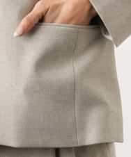 FMDGD05420 MICHEL KLEIN(ミッシェルクラン) [セットアップ対応]ツイードライク　ノーカラージャケット ベージュ