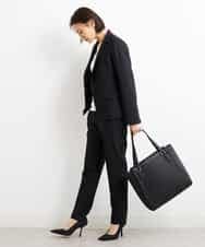 FMDGS42360 MICHEL KLEIN(ミッシェルクラン) [PLUS JACKET]バランサーキュラー(R)テーラードジャケット（背抜き/セットアップ対応） ブラック(94)