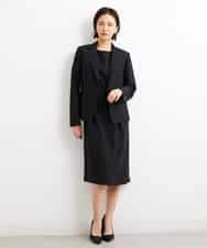FMDGS42360 MICHEL KLEIN(ミッシェルクラン) [PLUS JACKET]バランサーキュラー(R)テーラードジャケット（背抜き/セットアップ対応） ブラック(94)