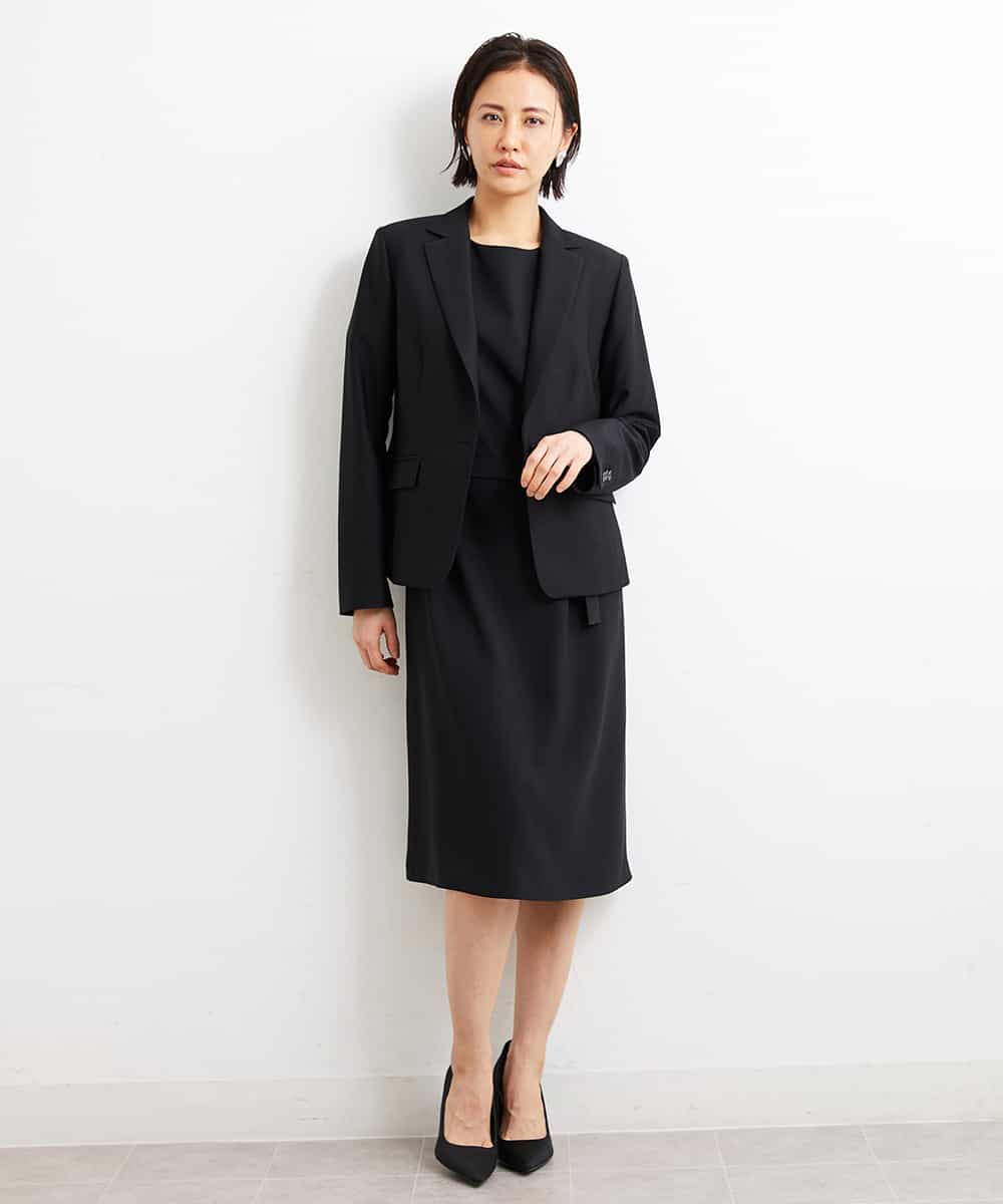 FMDGS42360 MICHEL KLEIN(ミッシェルクラン) [PLUS JACKET]バランサーキュラー(R)テーラードジャケット（背抜き/セットアップ対応） ブラック(94)