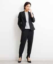 FMDGS42360 MICHEL KLEIN(ミッシェルクラン) [PLUS JACKET]バランサーキュラー(R)テーラードジャケット（背抜き/セットアップ対応） ブラック(94)
