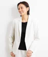 FMDGS42360 MICHEL KLEIN(ミッシェルクラン) [PLUS JACKET]バランサーキュラー(R)テーラードジャケット（背抜き/セットアップ対応） ブラック(94)