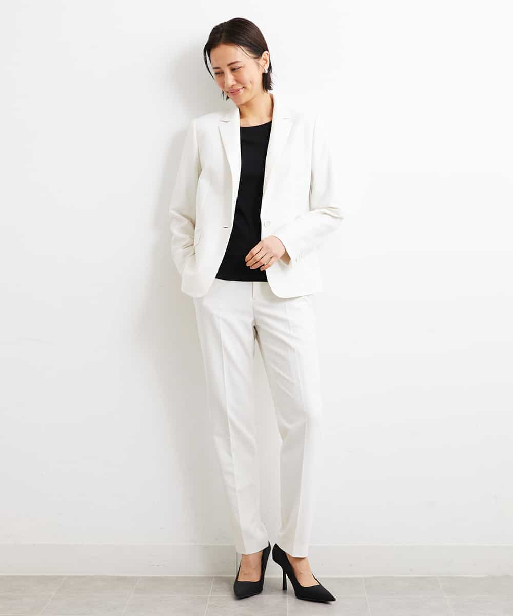 FMDGS42360 MICHEL KLEIN(ミッシェルクラン) [PLUS JACKET]バランサーキュラー(R)テーラードジャケット（背抜き/セットアップ対応） ブラック(94)
