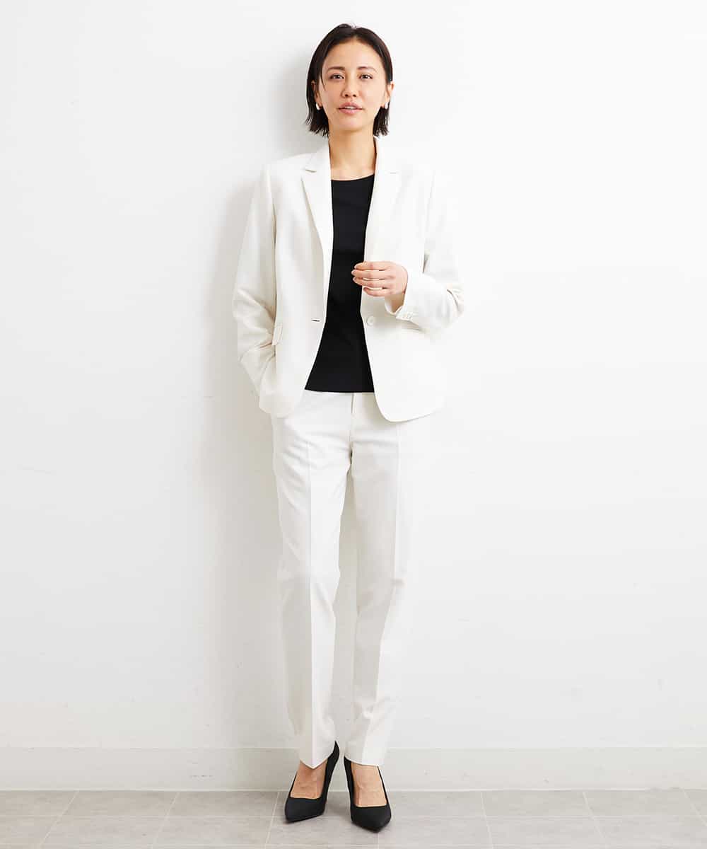 FMDGS42360 MICHEL KLEIN(ミッシェルクラン) [PLUS JACKET]バランサーキュラー(R)テーラードジャケット（背抜き/セットアップ対応） ブラック(94)