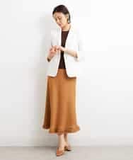 FMDGS42360 MICHEL KLEIN(ミッシェルクラン) [PLUS JACKET]バランサーキュラー(R)テーラードジャケット（背抜き/セットアップ対応） ブラック(94)