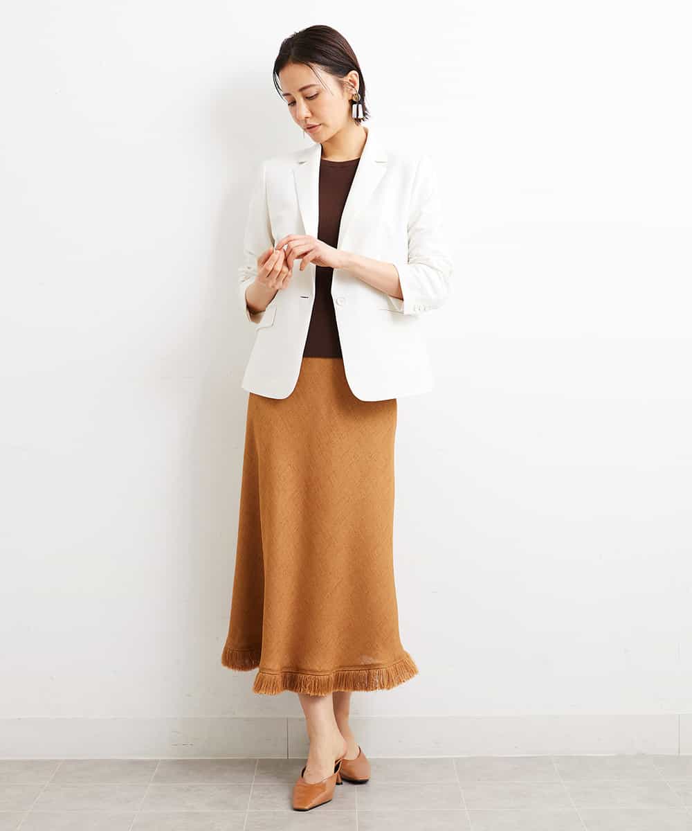 FMDGS42360 MICHEL KLEIN(ミッシェルクラン) [PLUS JACKET]バランサーキュラー(R)テーラードジャケット（背抜き/セットアップ対応） ブラック(94)