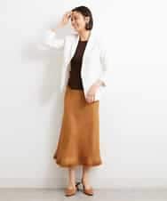 FMDGS42360 MICHEL KLEIN(ミッシェルクラン) [PLUS JACKET]バランサーキュラー(R)テーラードジャケット（背抜き/セットアップ対応） ブラック(94)
