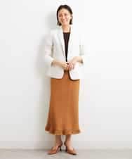 FMDGS42360 MICHEL KLEIN(ミッシェルクラン) [PLUS JACKET]バランサーキュラー(R)テーラードジャケット（背抜き/セットアップ対応） ブラック(94)