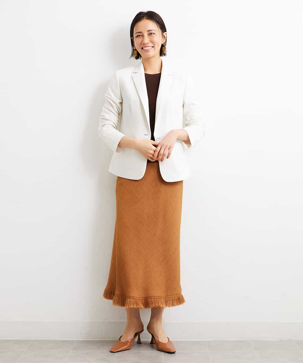 FMDGS42360 MICHEL KLEIN(ミッシェルクラン) [PLUS JACKET]バランサーキュラー(R)テーラードジャケット（背抜き/セットアップ対応） ブラック(94)