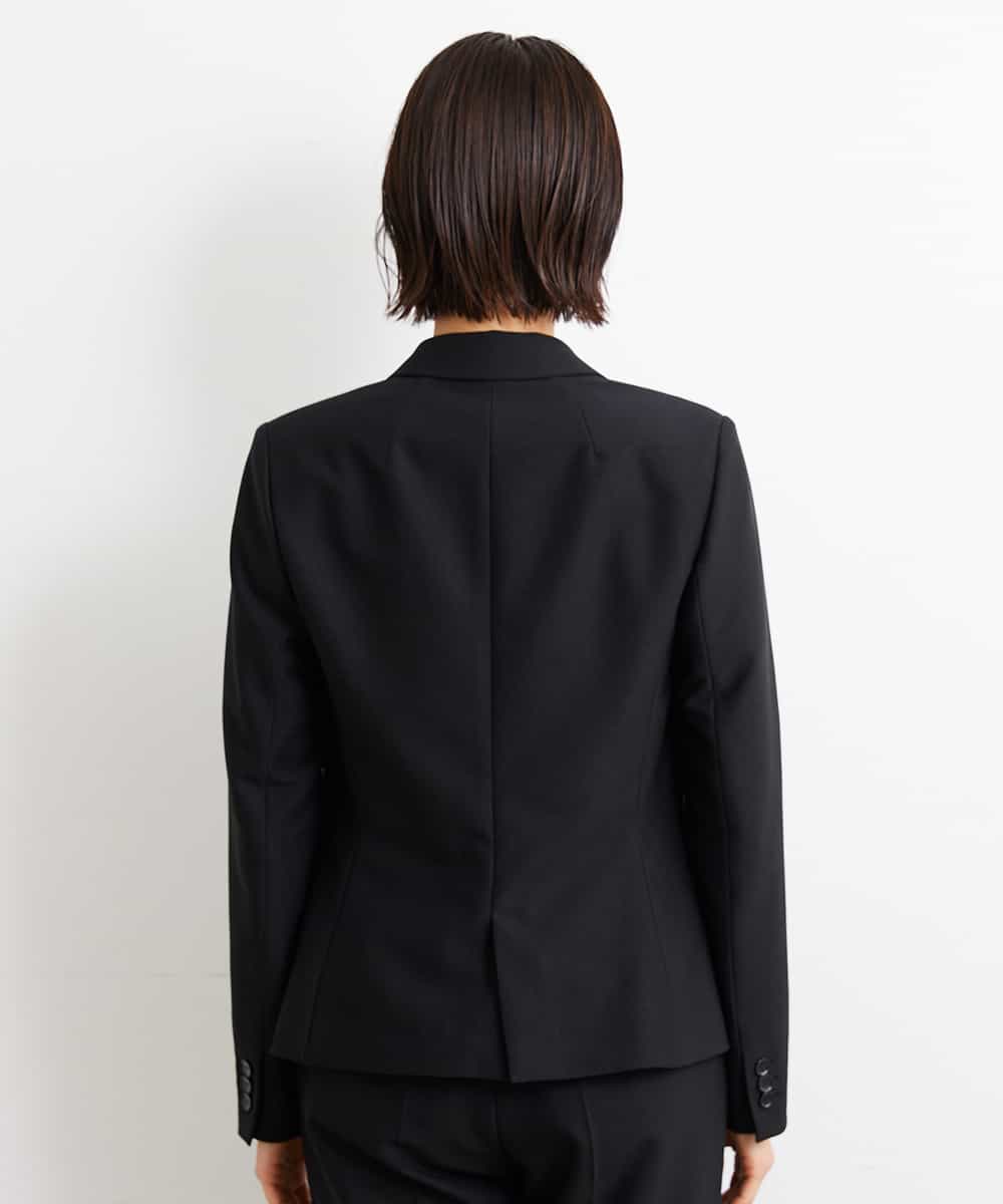 FMDGS42360 MICHEL KLEIN(ミッシェルクラン) [PLUS JACKET]バランサーキュラー(R)テーラードジャケット（背抜き/セットアップ対応） ブラック(94)