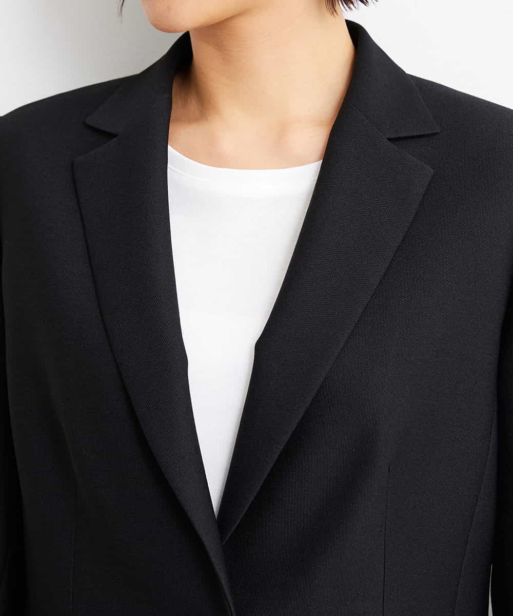 FMDGS42360 MICHEL KLEIN(ミッシェルクラン) [PLUS JACKET]バランサーキュラー(R)テーラードジャケット（背抜き/セットアップ対応） ブラック(94)