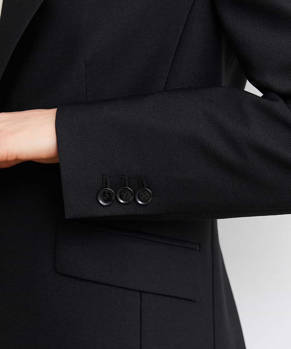 FMDGS42360 MICHEL KLEIN(ミッシェルクラン) [PLUS JACKET]バランサーキュラー(R)テーラードジャケット（背抜き/セットアップ対応） ブラック(94)