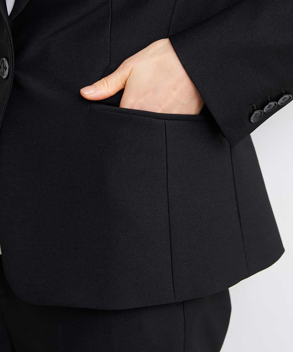 FMDGS42360 MICHEL KLEIN(ミッシェルクラン) [PLUS JACKET]バランサーキュラー(R)テーラードジャケット（背抜き/セットアップ対応） ブラック(94)