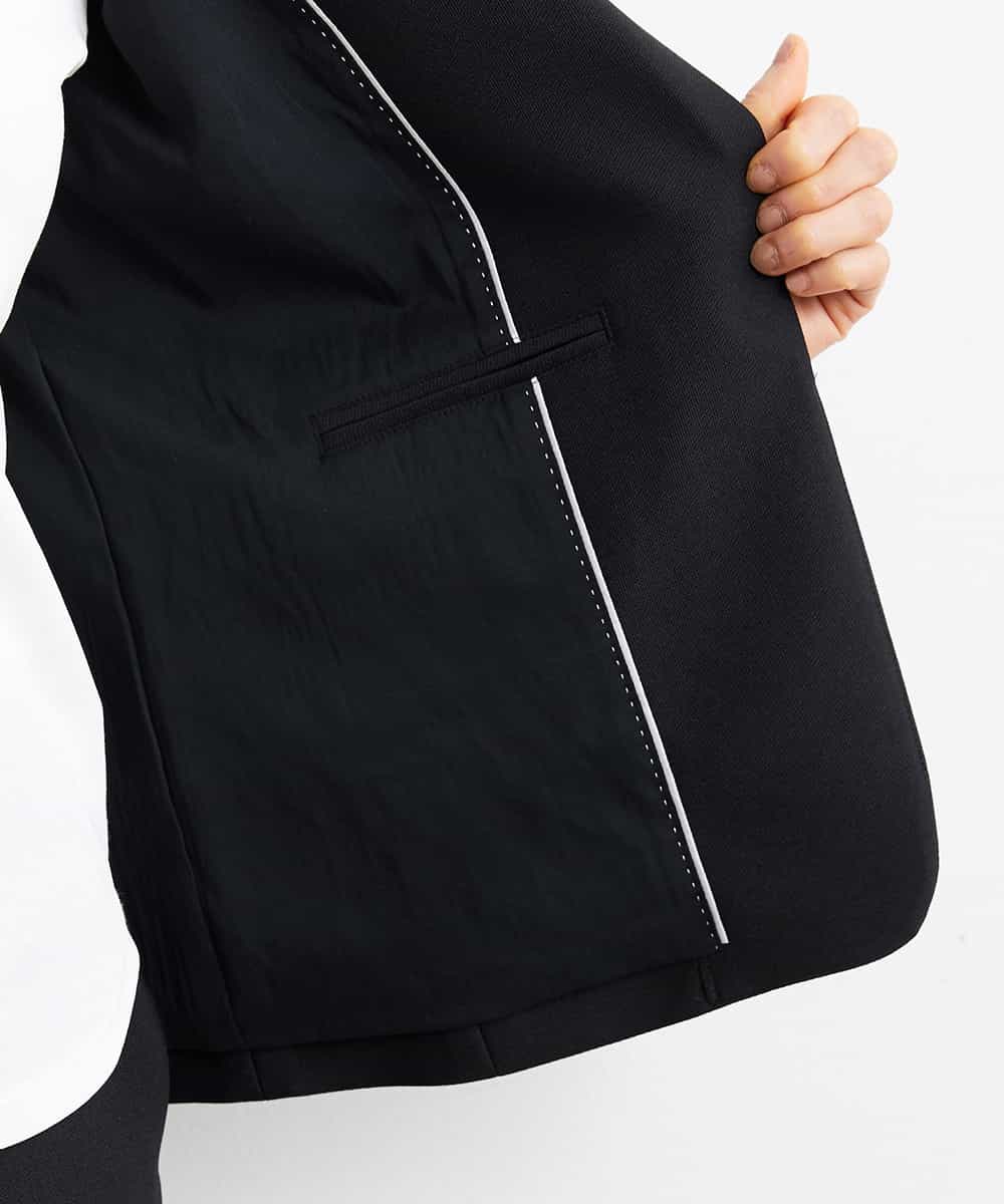 FMDGS42360 MICHEL KLEIN(ミッシェルクラン) [PLUS JACKET]バランサーキュラー(R)テーラードジャケット（背抜き/セットアップ対応） ブラック(94)