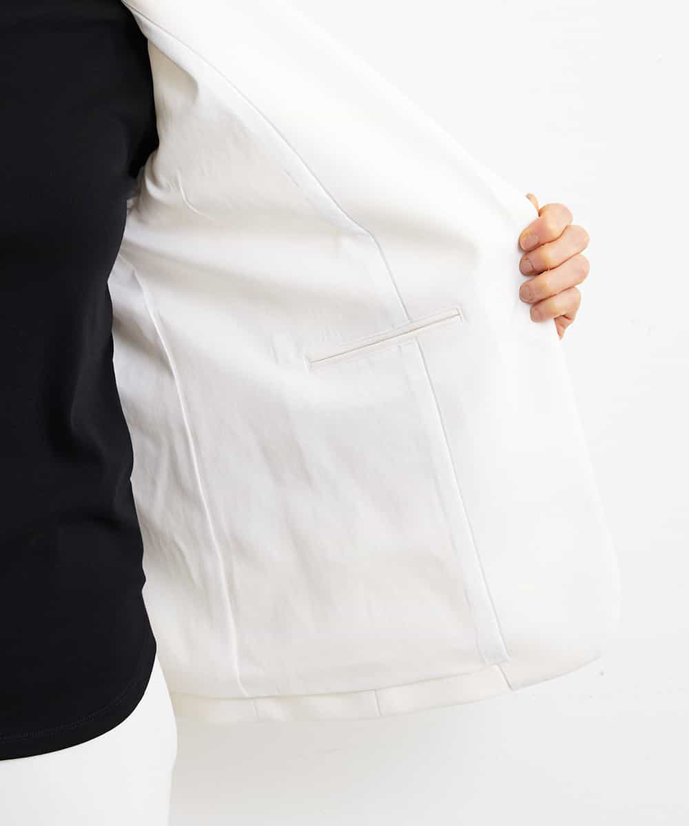 FMDGS42360 MICHEL KLEIN(ミッシェルクラン) [PLUS JACKET]バランサーキュラー(R)テーラードジャケット（背抜き/セットアップ対応） ブラック(94)