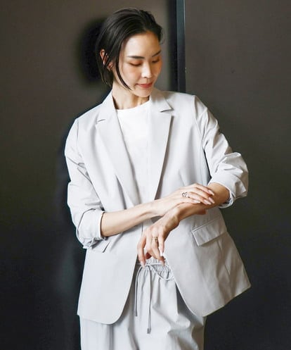 FMDHA16350 MICHEL KLEIN [機能性素材]ストレッチテーラードジャケット(セットアップ対応/裏地なし)