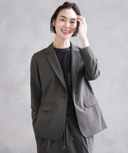 FMDHA16350 MICHEL KLEIN [機能性素材]ストレッチテーラードジャケット(セットアップ対応/裏地なし)