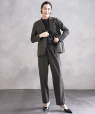 FMDHA16350 MICHEL KLEIN(ミッシェルクラン) [機能性素材]ストレッチテーラードジャケット(セットアップ対応/裏地なし) ダークグレー