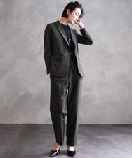 FMDHA16350 MICHEL KLEIN(ミッシェルクラン) [機能性素材]ストレッチテーラードジャケット(セットアップ対応/裏地なし) ダークグレー