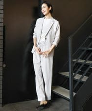 FMDHA16350 MICHEL KLEIN(ミッシェルクラン) [機能性素材]ストレッチテーラードジャケット(セットアップ対応/裏地なし) ダークグレー