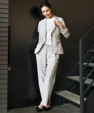 FMDHA16350 MICHEL KLEIN(ミッシェルクラン) [機能性素材]ストレッチテーラードジャケット(セットアップ対応/裏地なし) ダークグレー