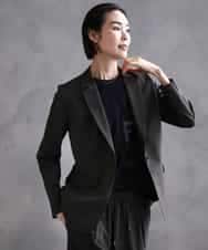 FMDHA16350 MICHEL KLEIN(ミッシェルクラン) [機能性素材]ストレッチテーラードジャケット(セットアップ対応/裏地なし) ダークグレー