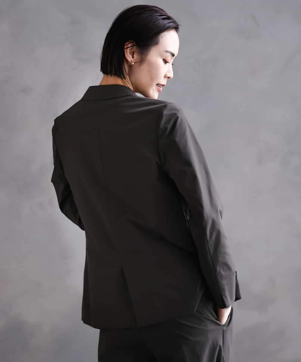FMDHA16350 MICHEL KLEIN(ミッシェルクラン) [機能性素材]ストレッチテーラードジャケット(セットアップ対応/裏地なし) ダークグレー